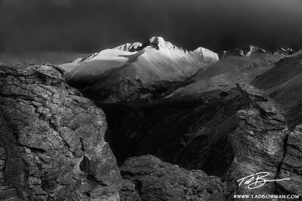 Longs Peak B&W print