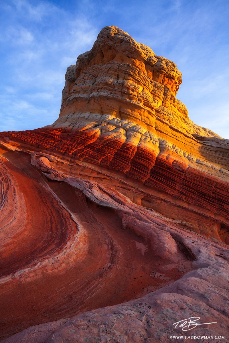 This Arizona photo depicts late afternoon light on Lollipop Rock displaying various patterns and colors